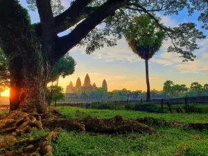 Angkor Wat sunrise tour with a private guide, exploring Bayon, Ta Prohm, and other famous temples in Siem Reap.