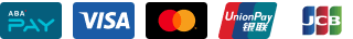 We accept ABA PAY, Visa, Mastercard, UnionPay and JCB